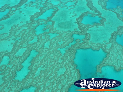 View over Heart Reef from Seaplane . . . CLICK TO VIEW ALL WHITSUNDAYS (HEART REEF) POSTCARDS