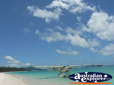 Seaplane landing . . . CLICK TO VIEW ALL WHITSUNDAYS (HEART REEF) POSTCARDS