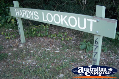 Springbrook Hardys Lookout Sign - Gold Coast Hinterland . . . CLICK TO VIEW ALL SPRINGBROOK (HARDYS LOOKOUT) POSTCARDS