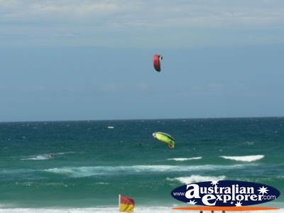 Parasurfers at Surfers Paradise Beach . . . CLICK TO VIEW ALL SURFERS PARADISE POSTCARDS