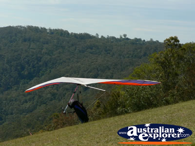Hand glider ready for takeoff on Tamborine Mountain . . . CLICK TO VIEW ALL GOLD COAST (MAIN BEACH) POSTCARDS