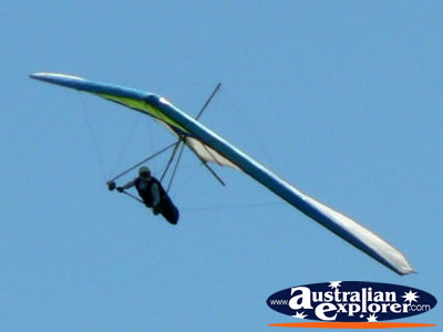 Hand glider in the air off Tamborine Mountain . . . CLICK TO VIEW ALL GOLD COAST (MAIN BEACH) POSTCARDS