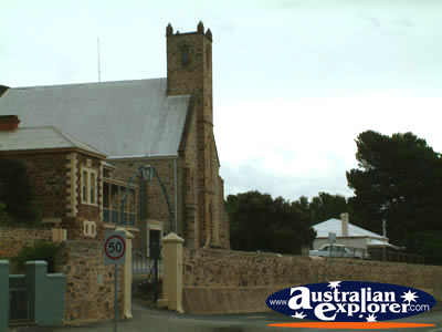 Burra Church from Street . . . CLICK TO VIEW ALL BURRA POSTCARDS
