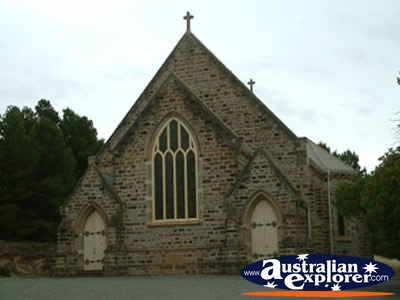 Burra Church from Carpark . . . CLICK TO VIEW ALL BURRA POSTCARDS