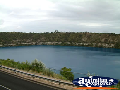 Roadside View of Blue Lake in Mount Gambier . . . VIEW ALL MOUNT GAMBIER PHOTOGRAPHS