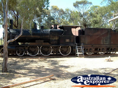 Historical Village Train in Loxton . . . CLICK TO VIEW ALL LOXTON POSTCARDS