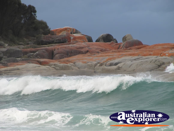 Waves at Bay of Fires . . . CLICK TO VIEW ALL BAY OF FIRES POSTCARDS