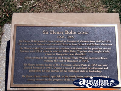 Ballarat Gold Museum Bolte Plaque . . . VIEW ALL BALLARAT PHOTOGRAPHS