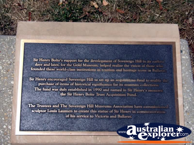 Ballarat Gold Museum Henry Bolte Plaque . . . VIEW ALL BALLARAT PHOTOGRAPHS