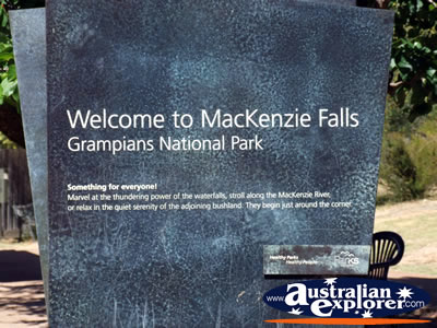 McKenzie Falls Grampians Welcome Sign . . . CLICK TO VIEW ALL MCKENZIE FALLS POSTCARDS