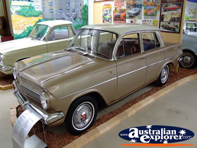 Beige Coloured Car at Echuca Holden Museum . . . CLICK TO VIEW ALL ECHUCA (HOLDEN MUSEUM) POSTCARDS