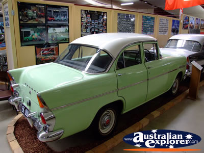 Echuca Holden Museum Green Vintage Vehicle . . . CLICK TO VIEW ALL ECHUCA (HOLDEN MUSEUM) POSTCARDS
