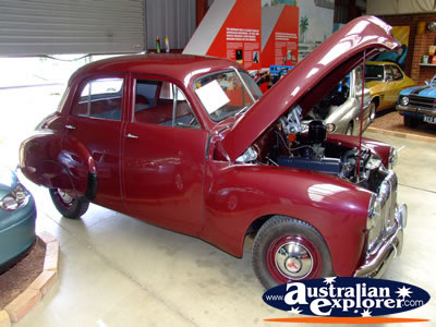 Vintage Holden Vehicle with Bonnet Up at Echuca Holden Museum . . . CLICK TO VIEW ALL ECHUCA (HOLDEN MUSEUM) POSTCARDS