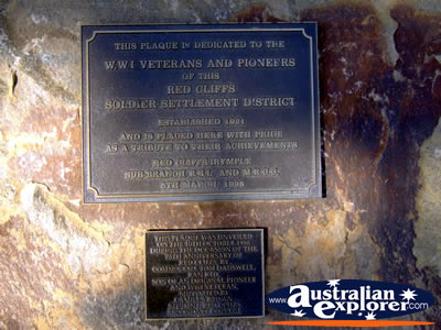 Red Cliffs Big Lizzie Plaque . . . VIEW ALL RED CLIFF PHOTOGRAPHS