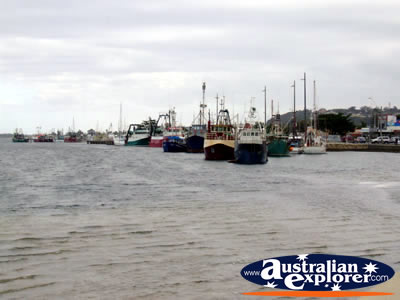 Lakes Entrance Waterfront with Boats . . . CLICK TO VIEW ALL LAKES ENTRANCE POSTCARDS