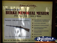 Beechworth Burke Memorial Museum Sign . . . CLICK TO ENLARGE