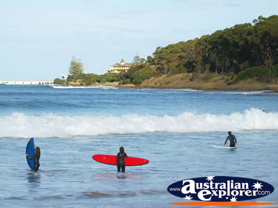 Surfers enjoying the surf at Apollo  Bay . . . CLICK TO VIEW ALL APOLLO BAY (SURFING) POSTCARDS