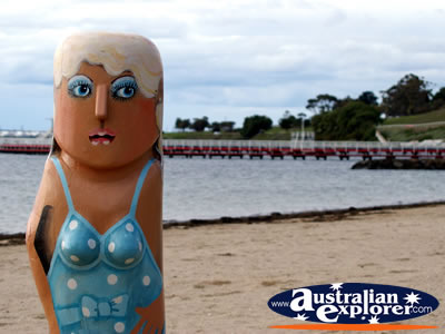 Geelong Waterfront Statue . . . CLICK TO VIEW ALL GEELONG (ESPLANADE) POSTCARDS