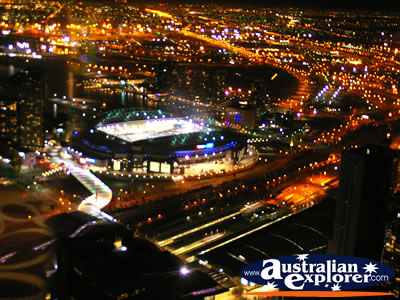 Night shot from Melbourne Observation Deck . . . CLICK TO VIEW ALL MELBOURNE (OBSERVATION DECK) POSTCARDS