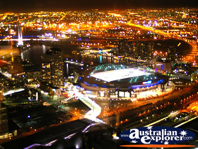 View of Stadium at Night from Observation Deck . . . CLICK TO VIEW ALL MELBOURNE (OBSERVATION DECK) POSTCARDS