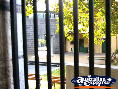 View through a Cell Window . . . CLICK TO VIEW ALL MELBOURNE (OLD MELBOURNE GAOL) POSTCARDS