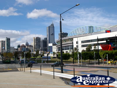 Telstra Dome with Skyscrapers . . . VIEW ALL MELBOURNE (TELSTRA DOME) PHOTOGRAPHS