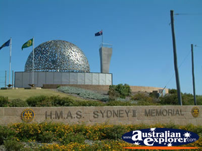 Outside Geraldton HMAS Sydney Memorial . . . CLICK TO VIEW ALL GERALDTON POSTCARDS