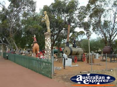 Outdoor Collection of Museum items in Coolgardie . . . CLICK TO VIEW ALL COOLGARDIE POSTCARDS
