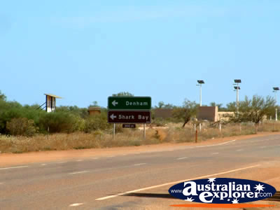 Overlander Roadhouse and Street Sign on way to Kalbarri . . . CLICK TO VIEW ALL KALBARRI POSTCARDS