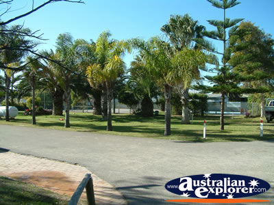 Outiside at Greenough Rivermouth Caravan Park . . . CLICK TO VIEW ALL GREENOUGH POSTCARDS