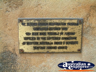 Plaque at Greenough St Peters Church . . . CLICK TO VIEW ALL GREENOUGH POSTCARDS