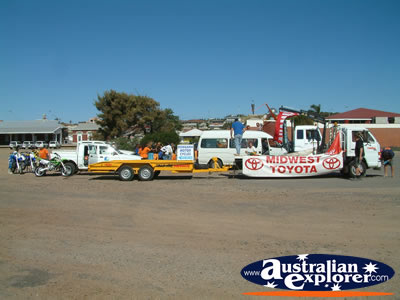 Vehicles Waiting for Parade in Geraldton . . . CLICK TO VIEW ALL GERALDTON POSTCARDS