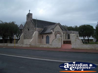 St Marys Anglican Church from the Street . . . CLICK TO VIEW ALL BUSSELTON POSTCARDS