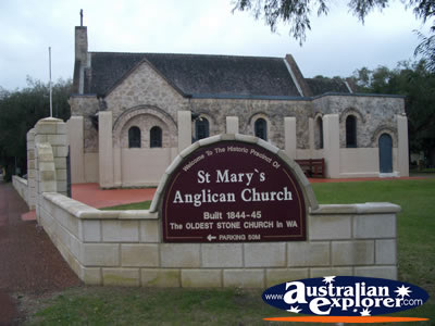 Busselton St Marys Anglican Church Sign . . . CLICK TO VIEW ALL BUSSELTON POSTCARDS