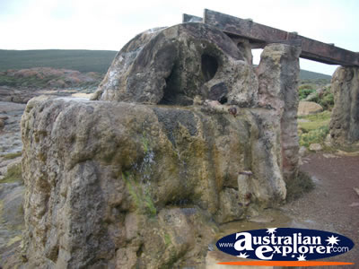 View of Old Water Wheel at Cape Leeuwin . . . CLICK TO VIEW ALL CAPE LEEUWIN POSTCARDS