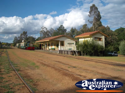 Train Station in Dwellingup Hotham Valley Tourist Railway  . . . CLICK TO VIEW ALL DWELLINGUP POSTCARDS