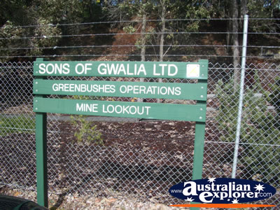 Greenbushes Mine Lookout Sign . . . CLICK TO VIEW ALL GREENBUSHES POSTCARDS
