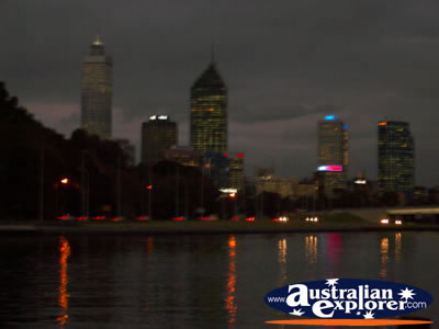 Perth View At Night . . . CLICK TO VIEW ALL PERTH (AT NIGHT) POSTCARDS