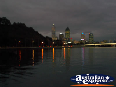 Perth Landscape At Night . . . CLICK TO VIEW ALL PERTH (AT NIGHT) POSTCARDS